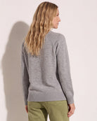 Heather Grey $|& SEAS Madelyn V-Neck Sweater - SOF Back