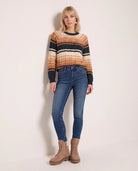 Pine Stripe $|& SEAS Starry Cable Knit Sweater - UGC On Fig