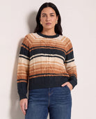 Pine Stripe $|& SEAS Starry Cable Knit Sweater - SOF Front