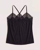 Black $|& SEAS Cara lace Trim Cami - Hanger Detail