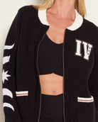 Black $|& Interval Off Duty "Midnight Wellness" Sweater Jacket - SOF Full Front