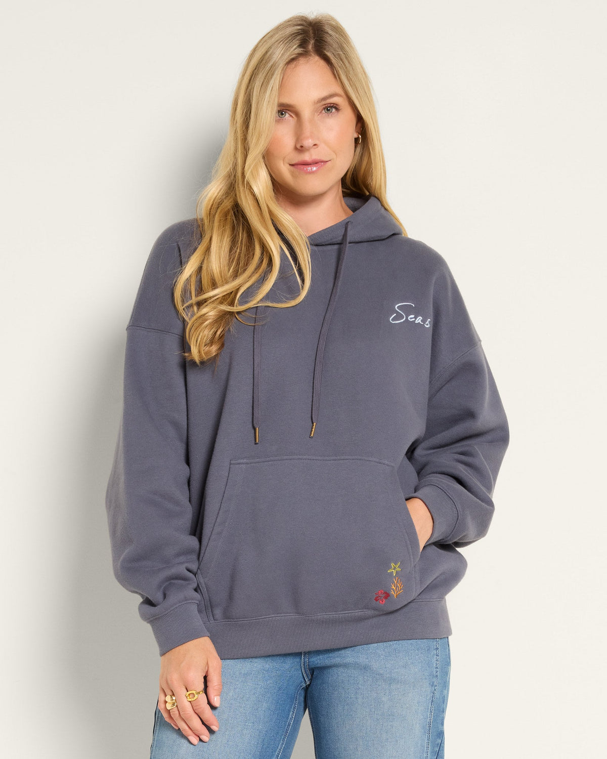 Indigo Haze $|& SEAS Ryder "Tide Tripper" Graphic Hoodie - SOF Front