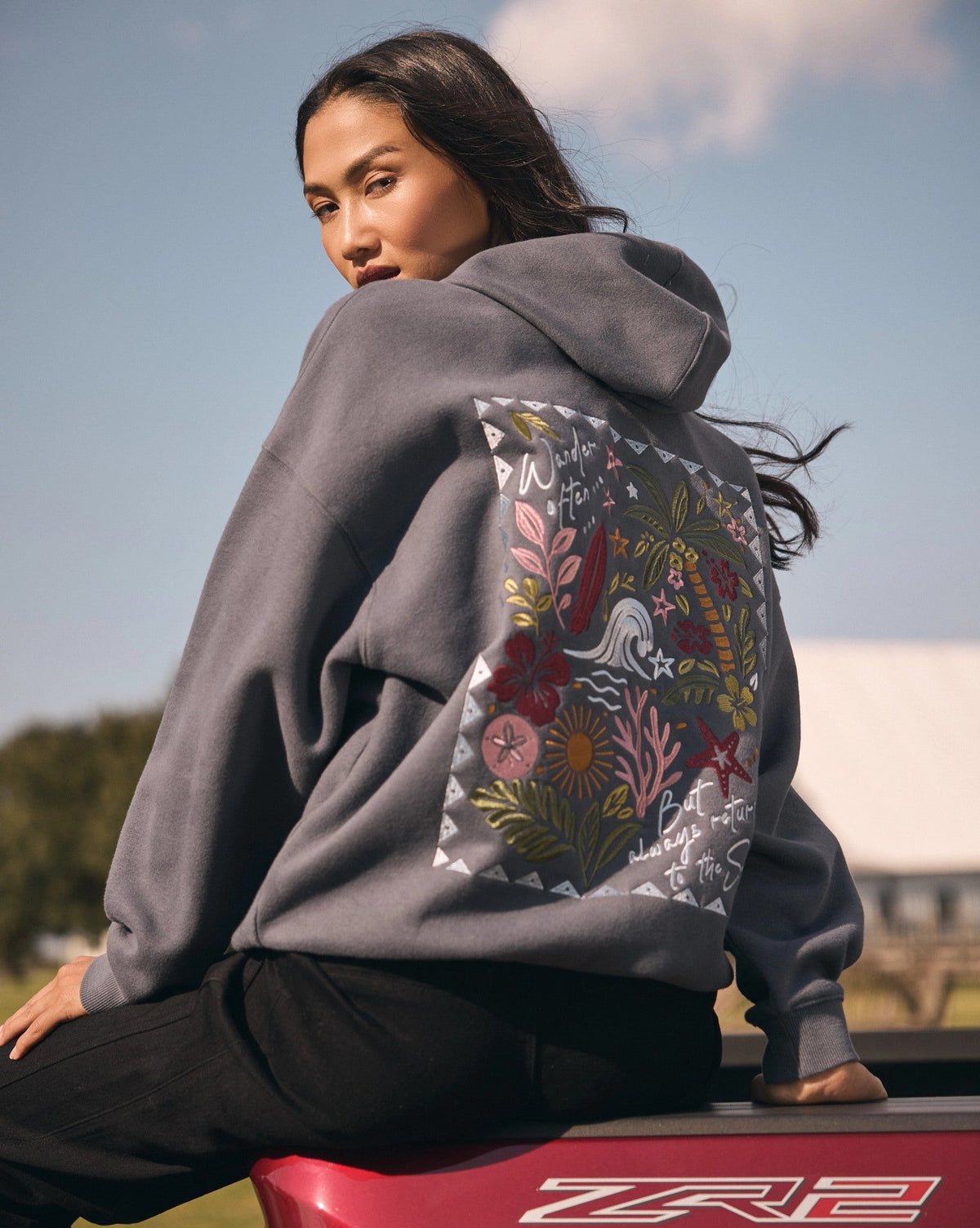 Indigo Haze $|& SEAS Ryder "Tide Tripper" Graphic Hoodie - SOF Front