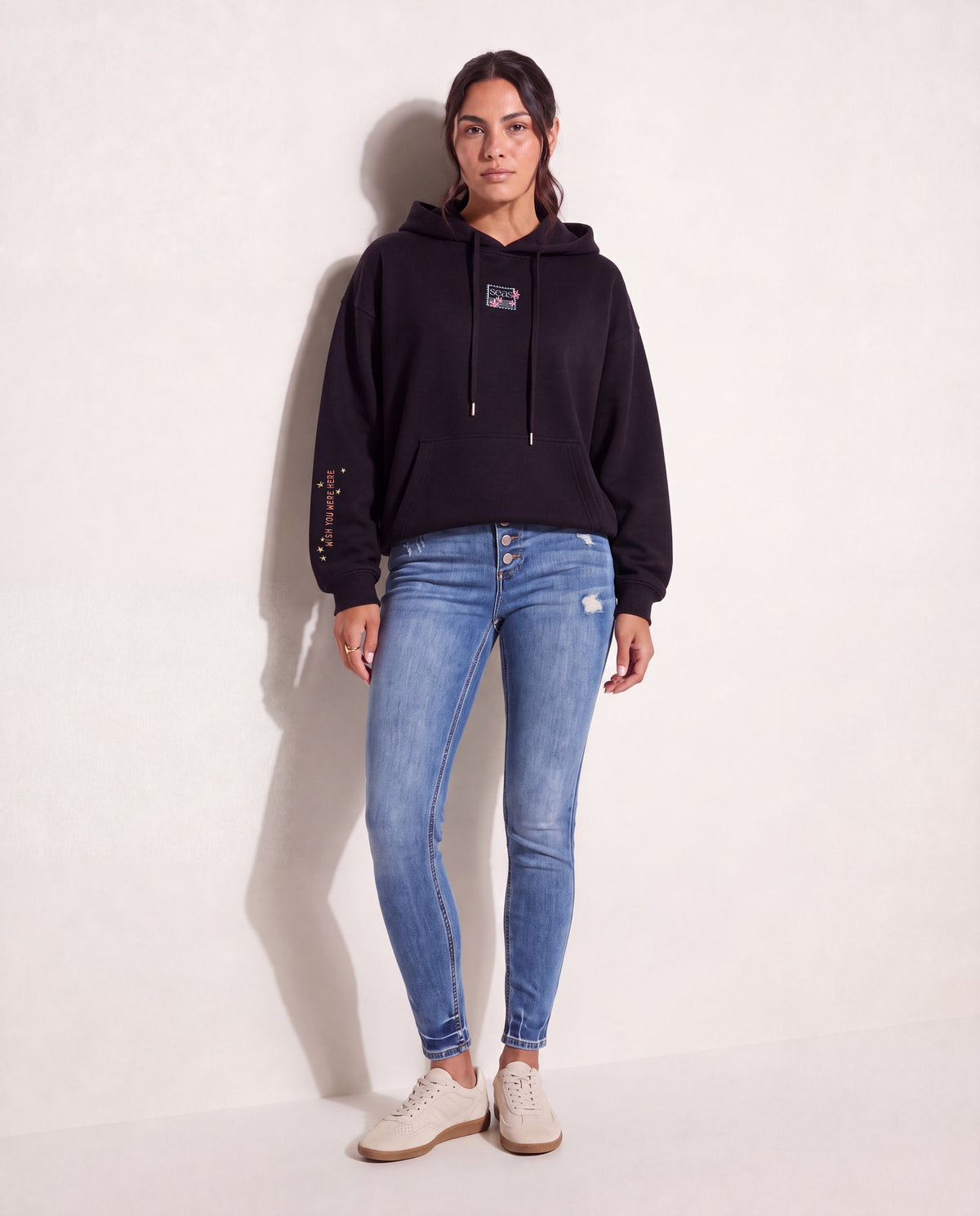 Black $|& SEAS Ryder "Greetings From Paradise" Graphic Hoodie - UGC On Fig
