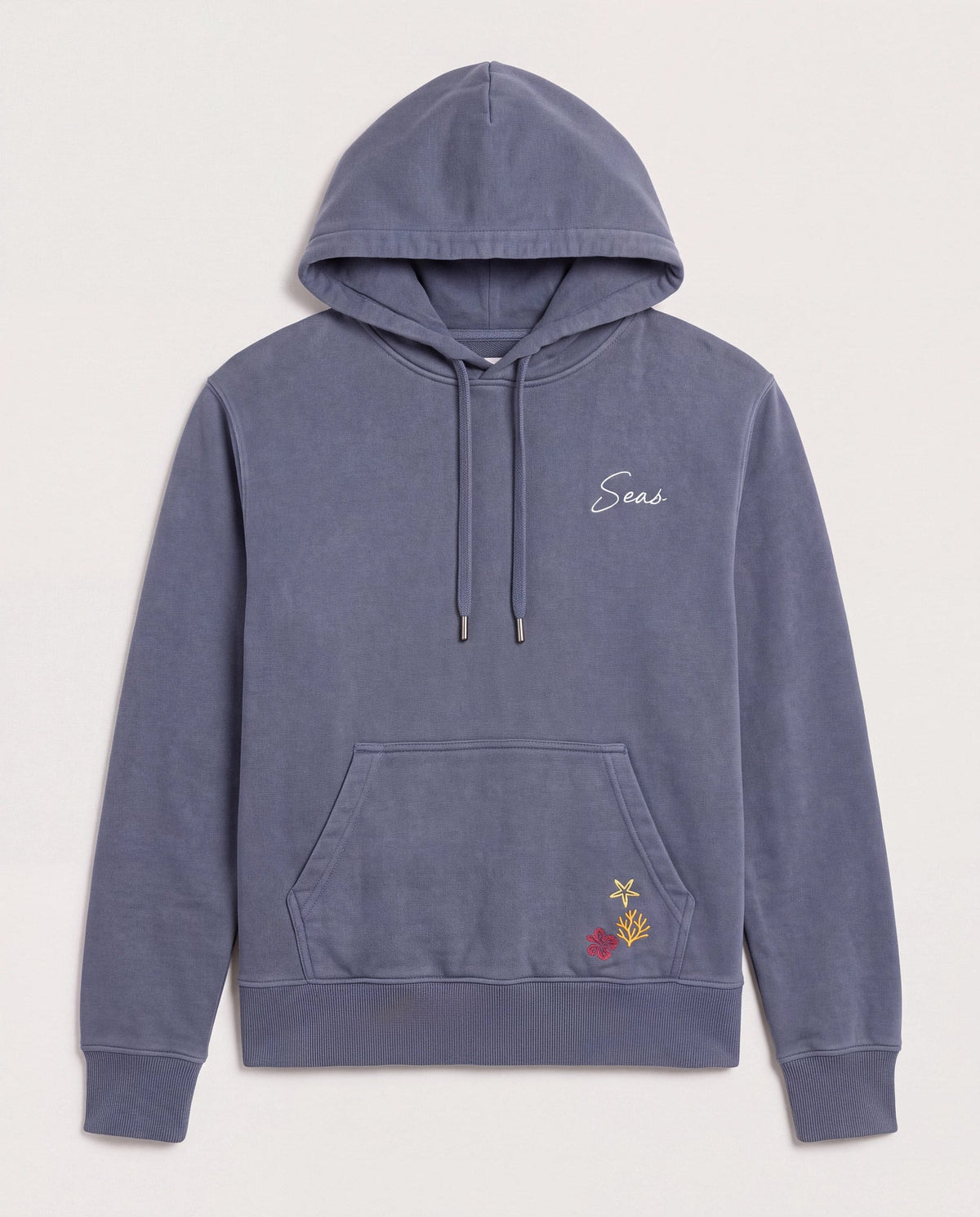 Indigo Haze $|& SEAS Ryder "Tide Tripper" Graphic Hoodie - Hanger Detail