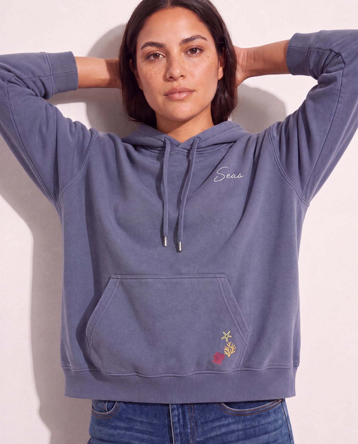 Indigo Haze $|& SEAS Ryder "Tide Tripper" Graphic Hoodie - VOF Front