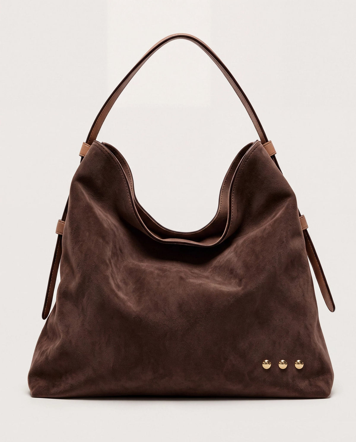Chocolate $|& Pretty Simple Evie Suede Hobo Shoulder Bag - Hanger Detail