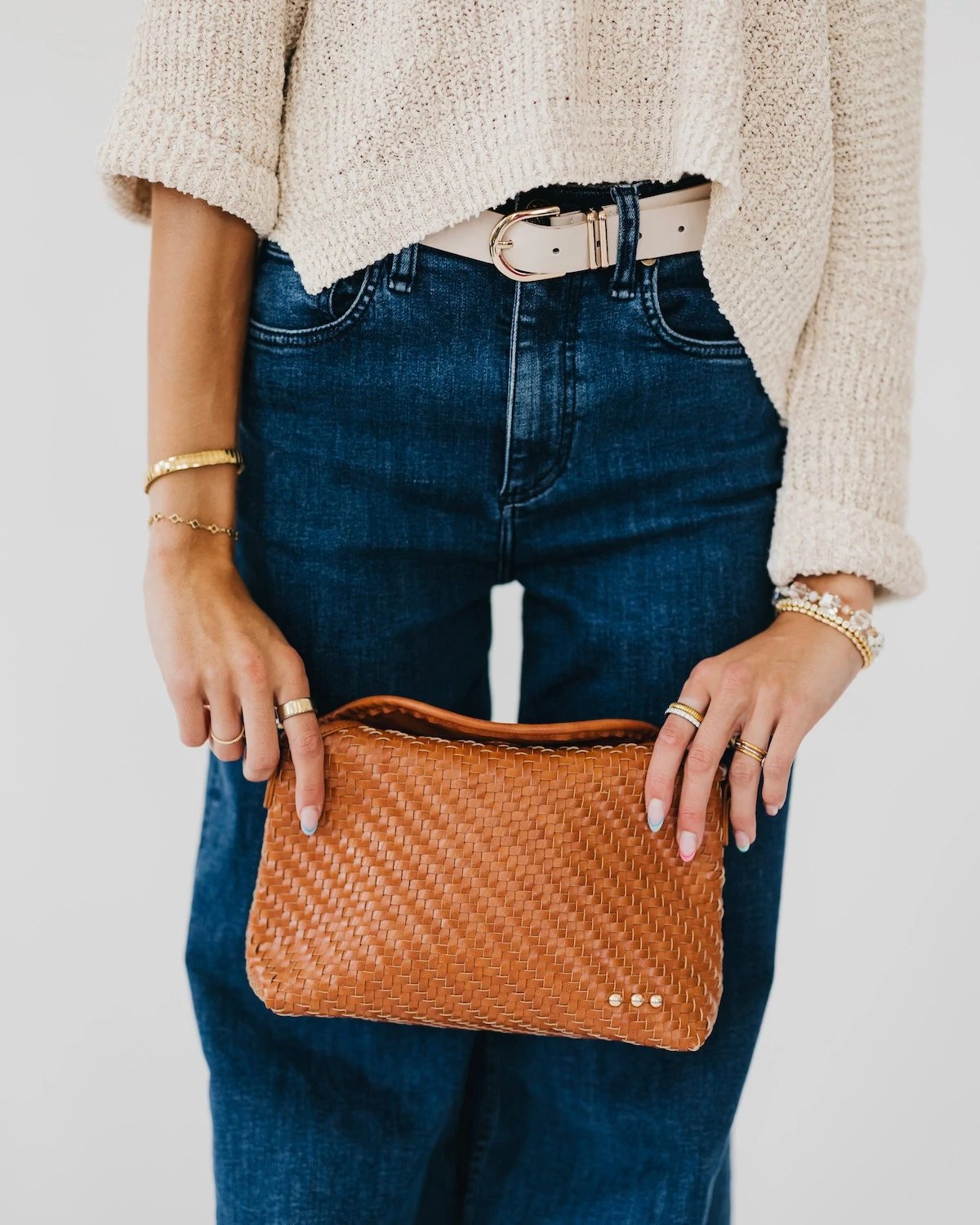 Brown $|& Pretty Simple Jaime Woven Crossbody - VOF Detail