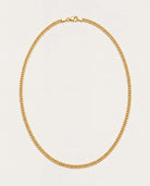 Gold $|& iishii Designs Polished 4mm Cuban Link Chain - Hanger Detail