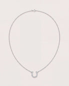 Silver $|& iishii Designs CZ Horseshoe Necklace - Hanger Detail
