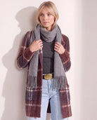 Grey $|& Fame Accessories Solid Scarf - SOF Front
