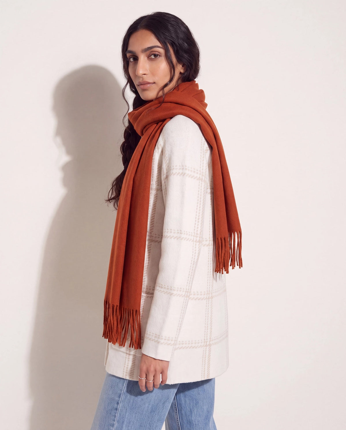 Rust $|& Fame Accessories Solid Scarf - SOF Back