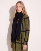 Black $|& Fame Accessories Solid Fringe Scarf - SOF Back