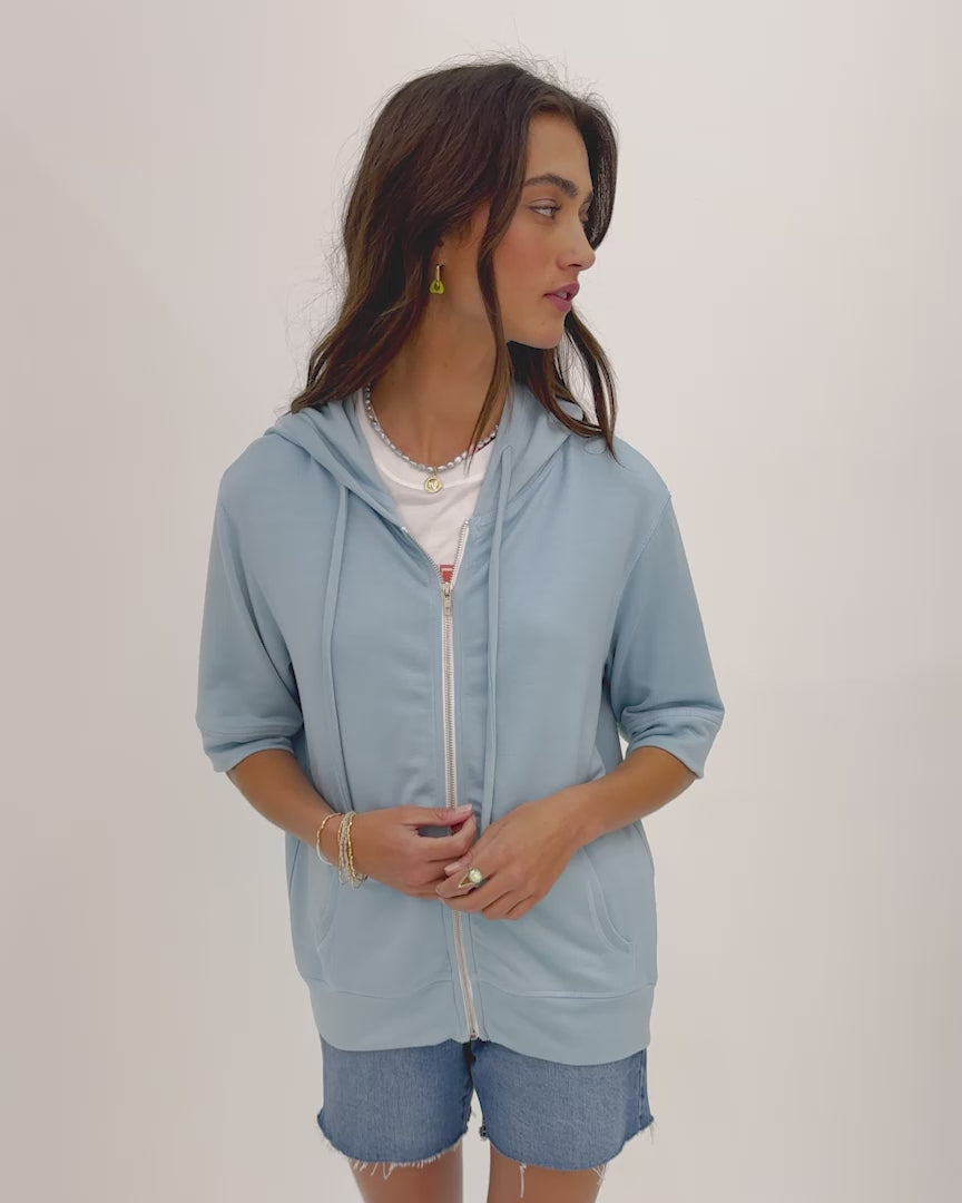Short Sleeve Fleece Zip Up - Soft, Breathable Modal – Seventy