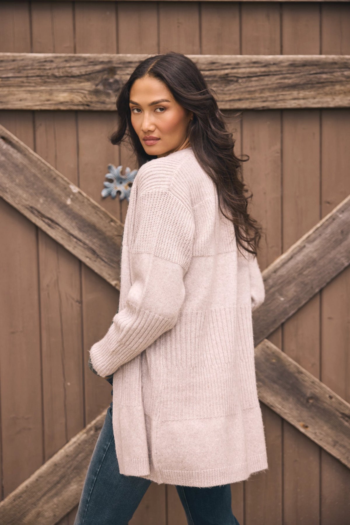Emma Drop Sleeve Cardigan in Sandstone