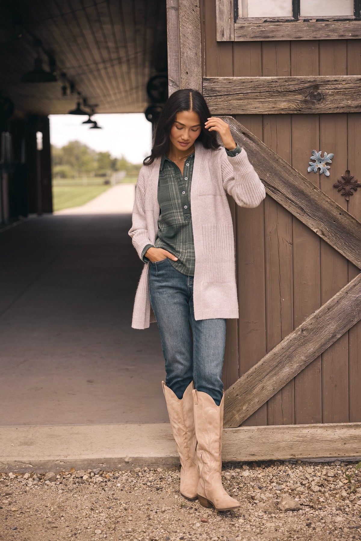 Emma Drop Sleeve Cardigan in Sandstone