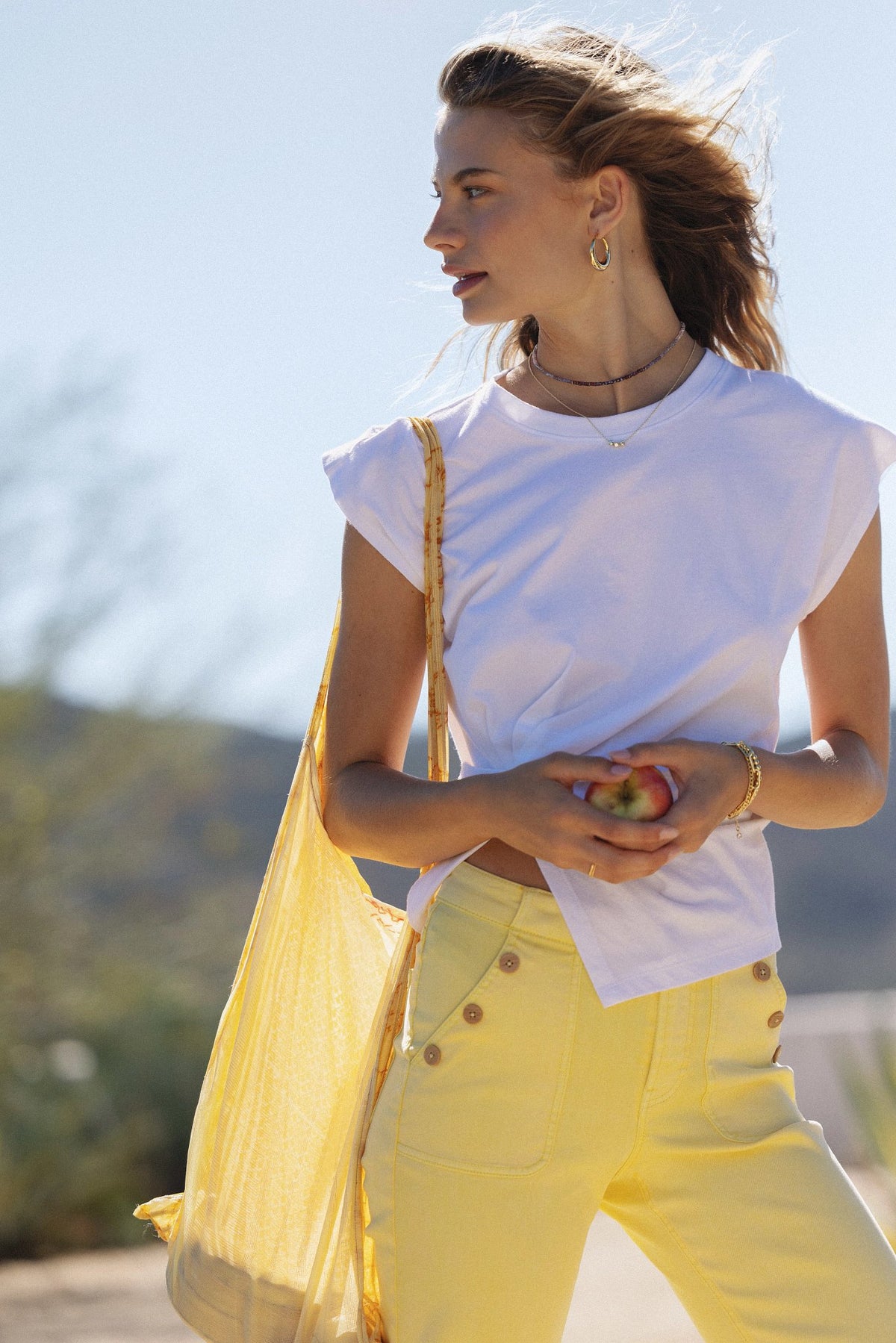 SEAS Spring 2026 Look 04C – Eye Candy Ruched Front Tee in White