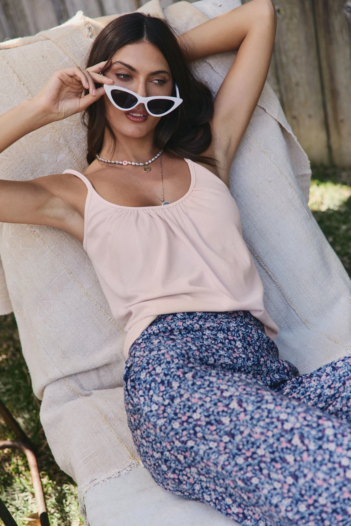 Press Snooze Tank in Peach Ice